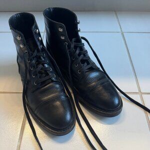 Thursday Boots Captain Mens Black US Size 7 Standard Width Chrome Leather